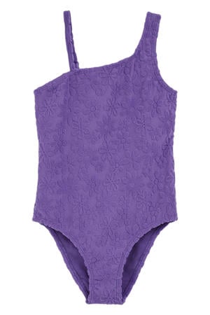 one shoulder badpak paars