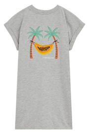 thumbnail: WE Fashion T-shirtjurk korte jurk met backprint grijs