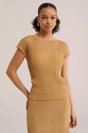 top met lurex oker