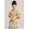 WE Fashion straight playsuit geel//roze/groen