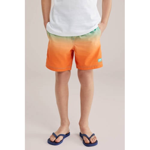 WE Fashion zwemshort groen/oranje