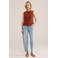 WE Fashion top donkerrood fijn gebreid