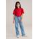 WE Fashion T-shirt rood broderie