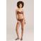 WE Fashion voorgevormde strapless bandeau bikinitop donkerrood/ecru