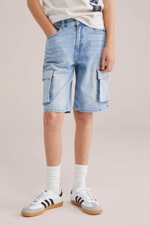 denim loose short light blue denim