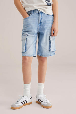 denim loose short light blue denim