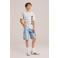 WE Fashion Blue Ridge denim loose short light blue denim