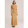 WE Fashion maxi rok met lurex oker