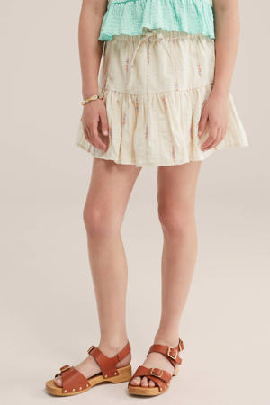 skort met glitter ecru
