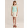 WE Fashion skort met glitter ecru