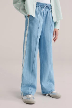 straight casual broek light blue denim