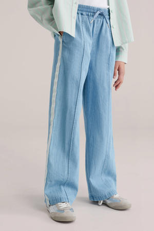 straight casual broek light blue denim