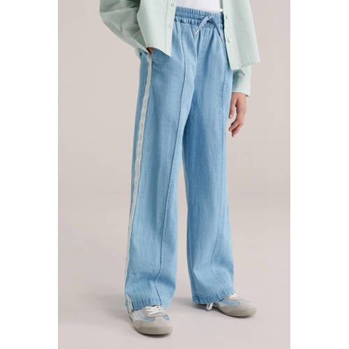 WE Fashion straight casual broek light blue denim afbeelding