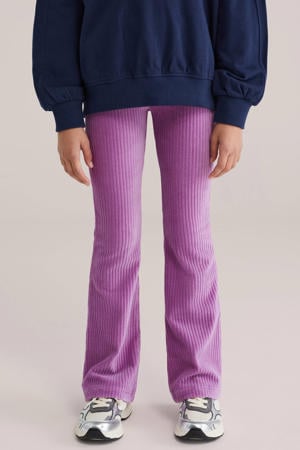 corduroy fluwelen flared broek paars