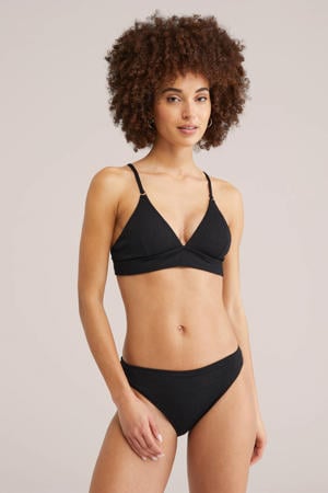 bikinibroekje met textuur zwart