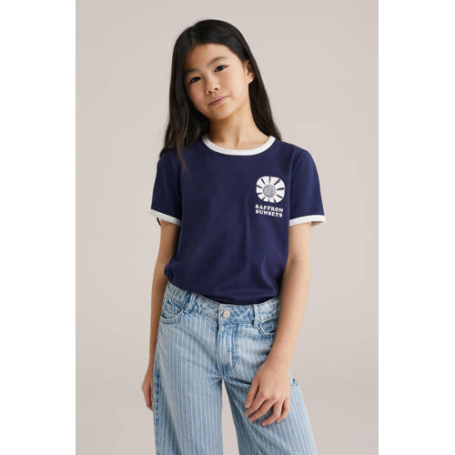 WE Fashion T-shirt donkerblauw afbeelding
