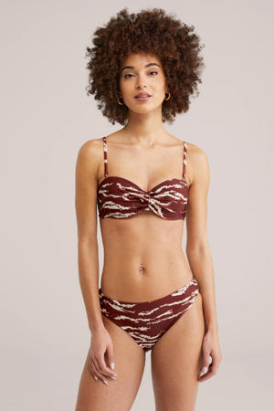bikinibroekje donkerrood/ecru