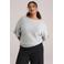 WE Fashion Curve top lichtgrijs gebreid
