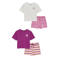 WE Fashion shortama - paars/wit /oranje (set van 2)