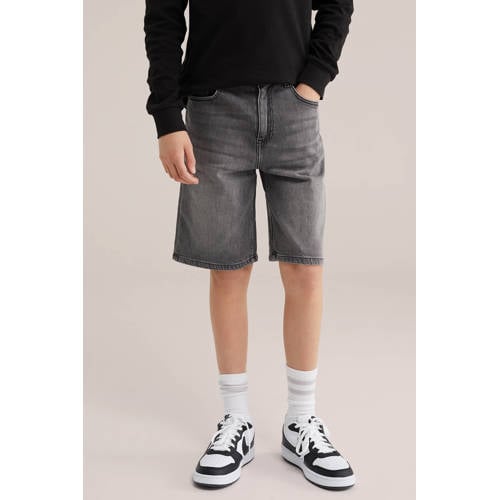 WE Fashion denim loose short grey denim afbeelding