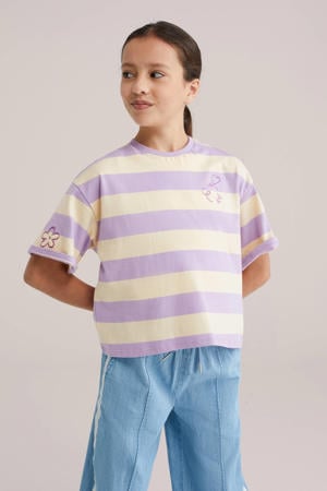 gestreepte T-shirt lila