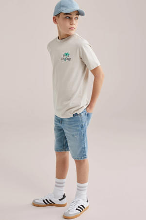 denim short medium blue denim