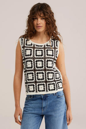 top crochet zwart