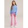 WE Fashion fluwelen flared broek roze