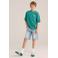 WE Fashion T-shirt groen met textuur