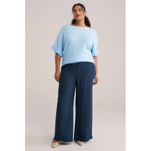 WE Fashion midi jurk lichtblauw afbeelding