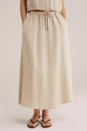 midi rok beige