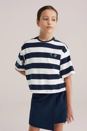 gestreepte T-shirt donkerblauw