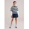 WE Fashion gestreepte T-shirt donkerblauw