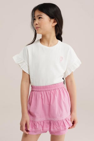 T-shirt wit met textuur