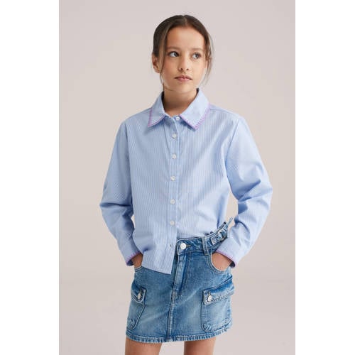 WE Fashion gestreepte blouse blauw afbeelding