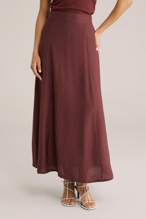 midi rok donkerrood
