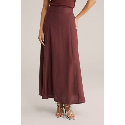 WE Fashion midi rok rood afbeelding