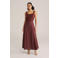 WE Fashion midi rok donkerrood