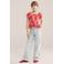 WE Fashion blousetop rood met textuur