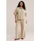 WE Fashion Curve wide leg regular waist broek beige