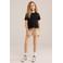 WE Fashion straight casual short beige met textuur
