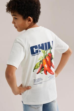 T-shirt met backprint ecru