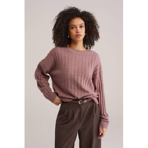 WE Fashion gebreide trui oudroze afbeelding