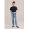 WE Fashion T-shirt donkerblauw broderie