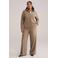 WE Fashion Curve denim wide leg high waist pantalon beige