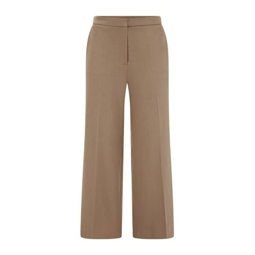 WE Fashion denim wide leg high waist pantalon beige afbeelding