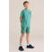 WE Fashion regular waist sweatshort groen