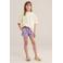 WE Fashion straight casual short paars met textuur