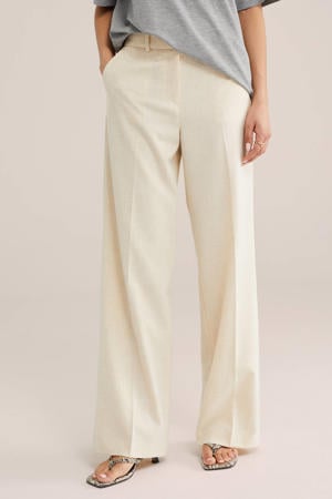bootcut regular waist palazzo broek beige