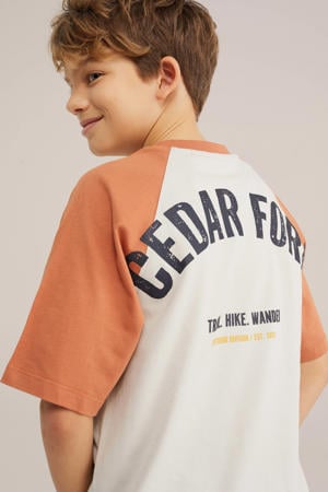 T-shirt met backprint brique